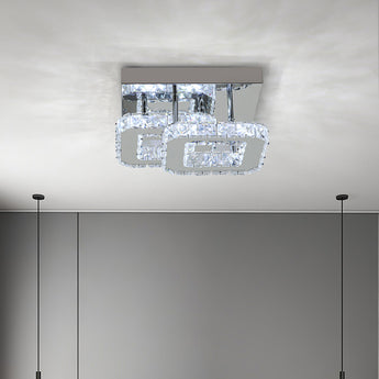 2-Tier Square Crystal Ceiling Light