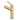 Gold single-lever basin mixer tap with curved spout and visible aerator