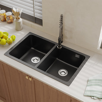 Quartz Double Bowl Undermount Kitchen Sink