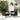 Set of 2 black rattan garden armchairs with white seat cushions and tall backrests