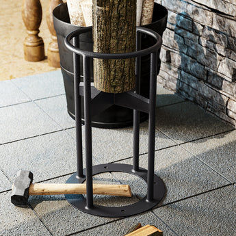 Carbon Steel Log Firewood Splitter, Black