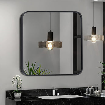 Modern Square Wall Mirror with Aluminum Alloy Frame