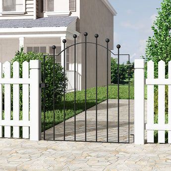 103 cm H Wrought Iron Garden Gate, Black