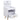 White wooden bedside table with 1 drawer, front open shelves and side paneling