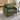 Green chenille accent chair with back and armrests, featuring a lumbar cushion