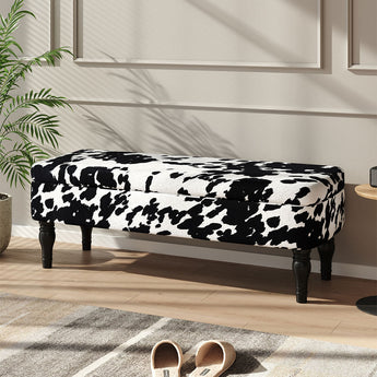 Velvet Upholstered Entryway Storage Bench