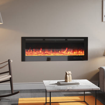 50/60 Inch Best Modern LED Electric Fireplace Heater Inserts with Tempered Glass & Remote