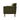 Green corduroy loveseat sofa side profile with rolled arms and dark wood legs
