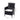 Black rattan armchair dimensions: 58cm W x 62.5cm D x 82.5cm H, white cushion