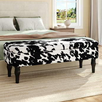 Velvet Upholstered Entryway Storage Bench