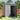 Lockable gray plastic garden storage shed with double doors open and vented design