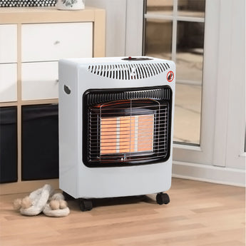 Compact Indoor Heater with Regulator, White