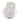 White sherpa swivel chair, side view showing rounded seat and black turn base