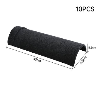 10pcs Black/Grey Metal Half Round Roof Ridge Tiles