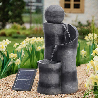 58cm H Solar-Powered Fountain Decor With LED Lights