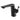 Black bathroom basin mixer tap with angled spout and top lever handle