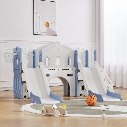 221cm W Toddler Two Slides Playset