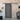 Black barn door hardware set with top rail and hanging brackets