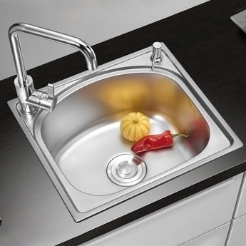 Single Bowl Kitchen Sink Stainless Steel with Drainer