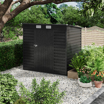 191.2cm W Outdoor Galvanized Steel Storage Shed