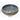 Round ceramic washbasin with dark speckled bowl, leaf rim, and size guide arrows