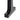 Iron table leg detail, matte dark black, flared base corner