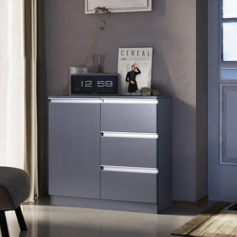 80cm W Grey Sideboard Cabinet with 3 Drawers Cabinets Living and Home 