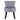 Gray velvet vanity stool with plush round seat and button-tufted back, dark wooden legs.