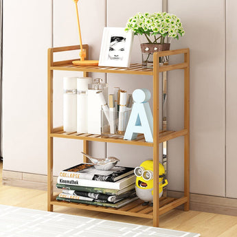 Tiered Bamboo Wood Book Storage Shelf Living and Home 