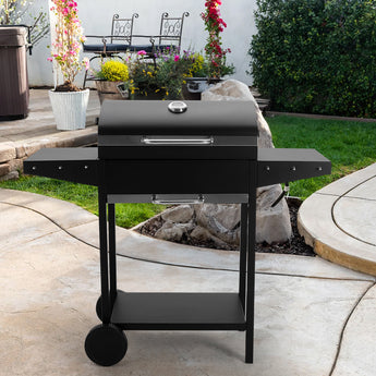 101cm H Outdoor Garden Charcoal Grill, Black