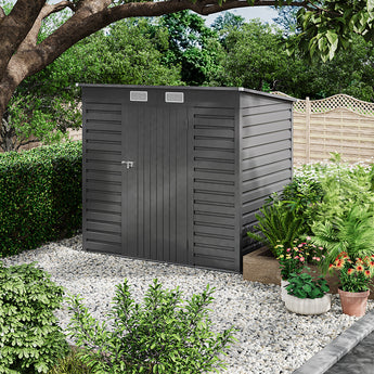 191.2cm W Outdoor Galvanized Steel Storage Shed