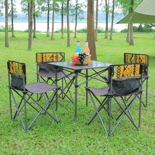5 Piece Folding Camping Table and Chairs Set Portable with Carrying Bag Sun Loungers   