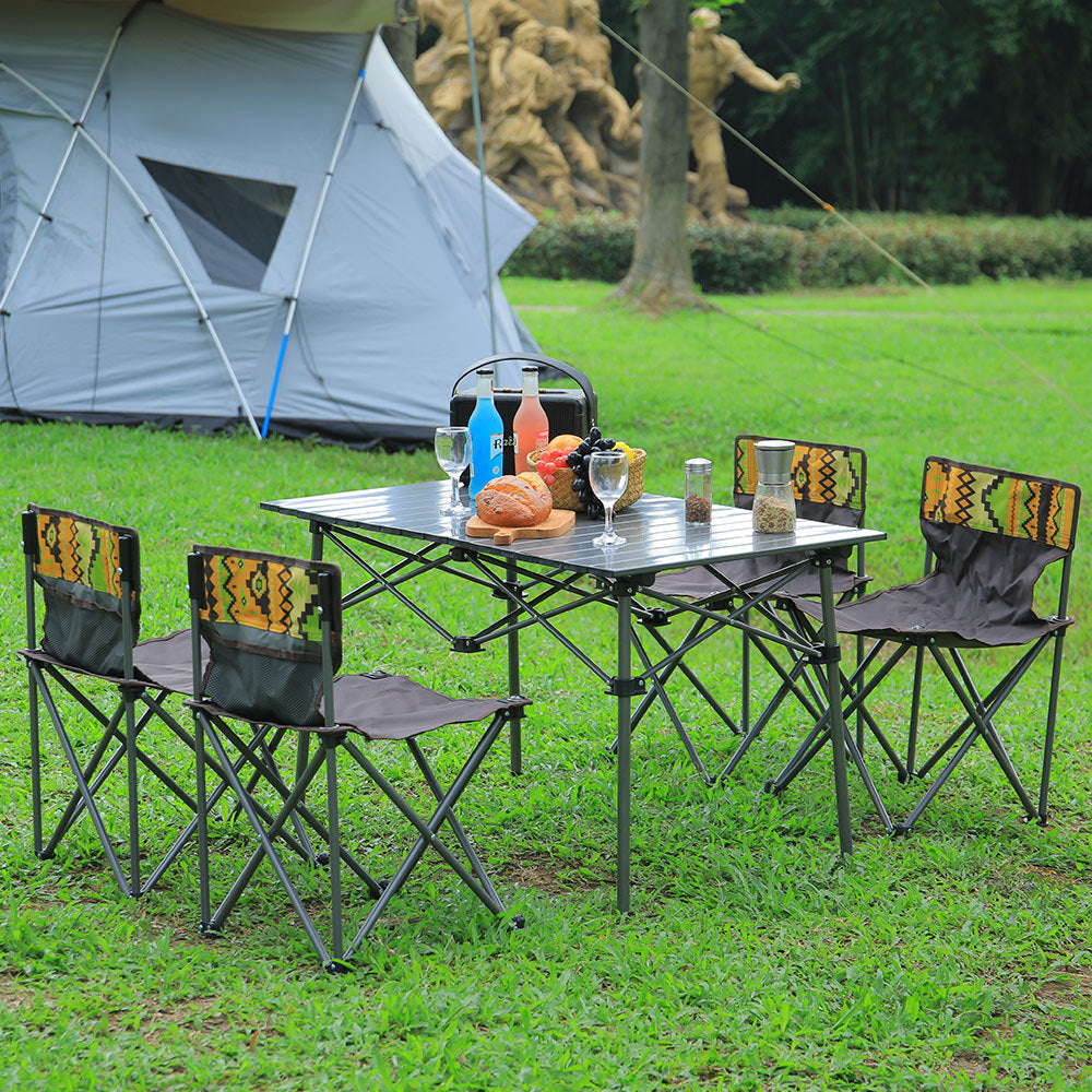 Portable Camping Set Foldable Table 6 Chairs