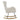 Cream sherpa side view rocking accent chair with armrests and curved wooden rockers