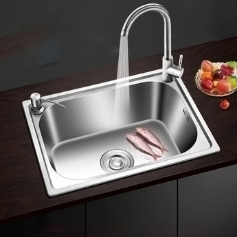 Inset Single Bowl Sink Stainless Steel Kitchen Deep Sinks