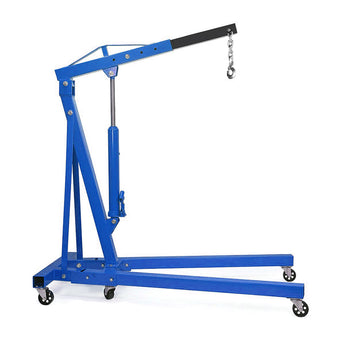 Blue 2T Portable Hydraulic Engine Crane Folding Hoist with Hooks