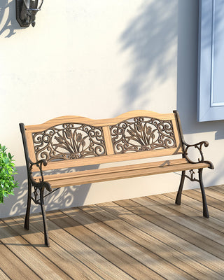 Blooming Patio Bench - Park Yard Outdoor Furniture Garden Benches   