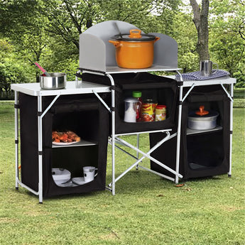 Foldable Camping Kitchen Stand with Wind Shield