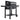 Charcoal BBQ grill with closed lid, side prep shelves, hooks, and front control drawer.