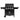 Closed-lid black 5-burner outdoor gas grill with front control knobs and side shelf