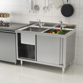 Dismantlable 201 Stainless Steel Double Sink Cabine Living and Home 