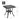 Black square cast aluminum bistro table with square tabletop, parasol hole, and base dimensions.