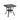 Square cast aluminum outdoor bistro table, black, square openwork tabletop and two-tier base.