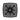 Black square cast aluminum bistro table top with decorative openwork pattern and central hole.