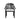 Black cast aluminium outdoor dining chair with arched back and light grey cushion
