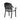 Outdoor dining chair in black cast aluminium with scroll arms and light grey seat cushion