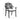 Outdoor dining chair dimensions: black frame, arched back, light grey cushion seat