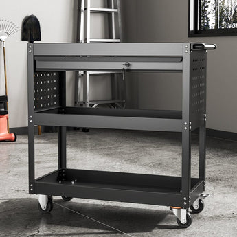 3 Tier Rolling Tool Cart with Lockable Drawer Tool Storage Cabinets Living and Home 