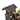 Tabletop fountain close-up: arched stone top and rustic wood barrels with water bowl