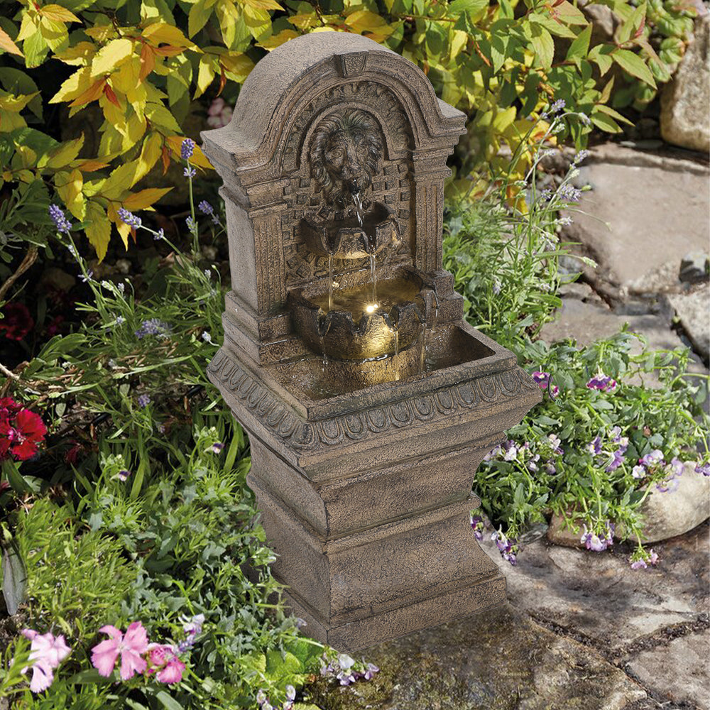 63CM Height Solar Powered Garden Cascading Water Fountain LED Light